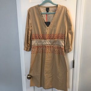 NWT Cynthia Rowley Peep Hole Camel Dress
